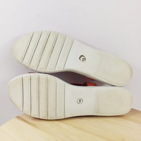 Corso Como Tanyah Sandal Size 10 Coral Red Asymmetrical Elastic Straps Slip on - Picture 11 of 16